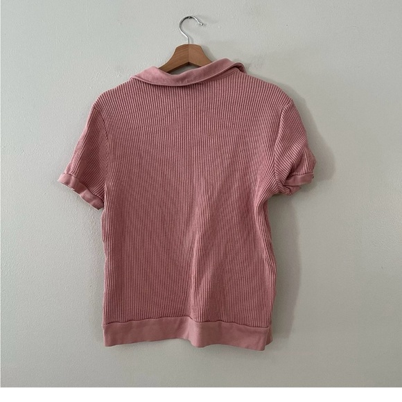 Dandy Del Mar “THE CANNES WAFFLE KNIT SHIRT - SPANISH ROSE” - Picture 2 of 4